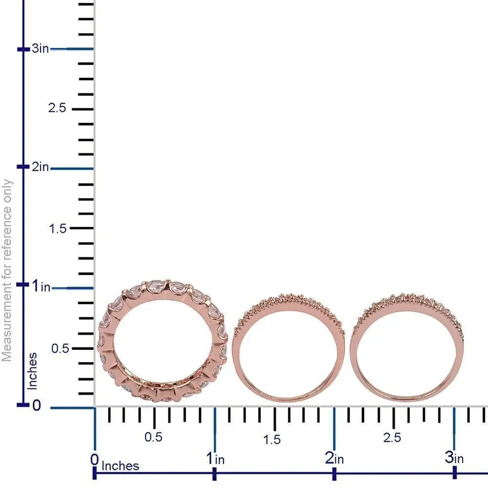 Simulated Diamond 3 Ring Set Size 8